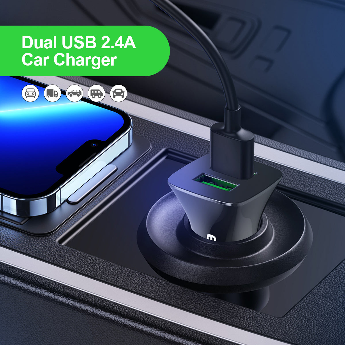 Cargador de coche ESEEKGO C-01AB dual USB-A (20/200)