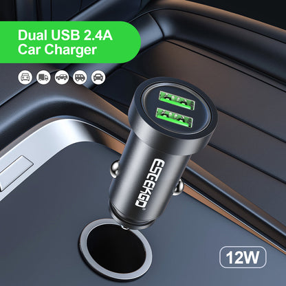 Cargador de coche de aluminio con puertos duales ESEEKGO C-13A (20/200)