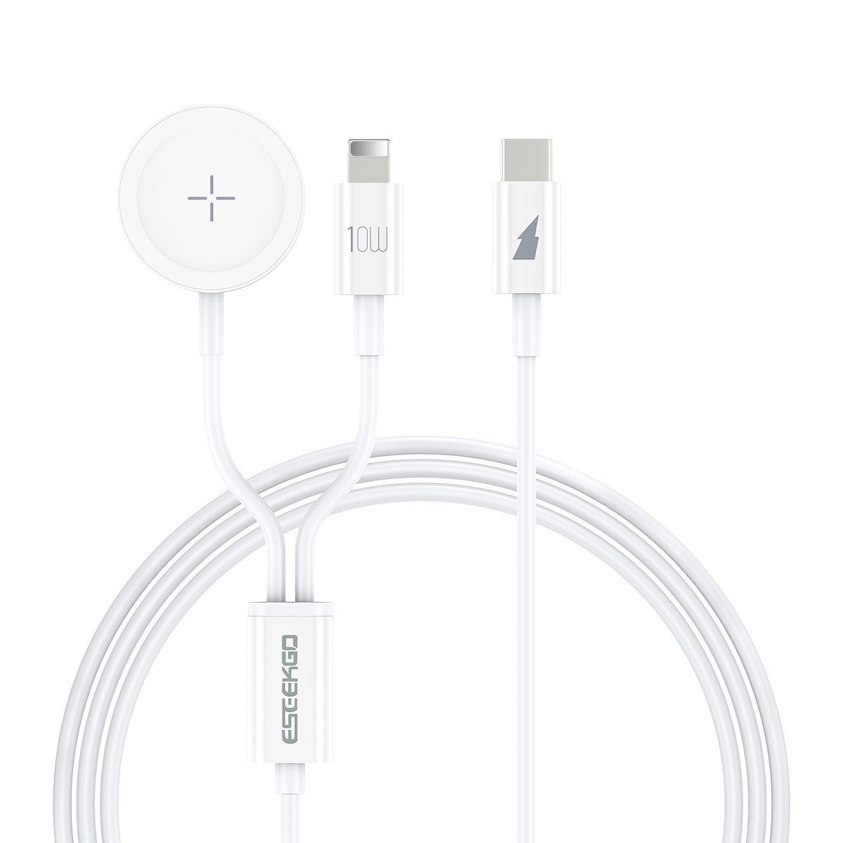 ESEEKGO AW-21L carga inalámbrica rápida para Apple Watch y cable de carga tipo C a 8 pines (16/160)