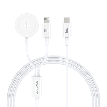 ESEEKGO AW-21L carga inalámbrica rápida para Apple Watch y cable de carga tipo C a 8 pines (16/160)
