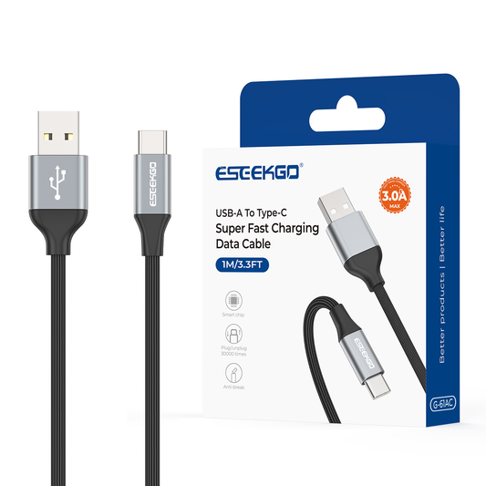 ESEEKGO G-61AC Cable de datos USB a tipo C de 1 m/3,3 pies (40/400)