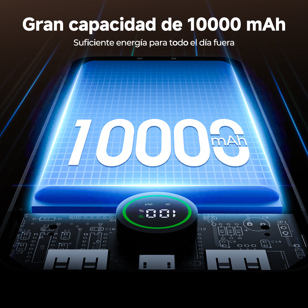 ESEEKGO P-11B Batería Externa de 22.5W y 10000mAh con 3 Cables Integrados (8/48)