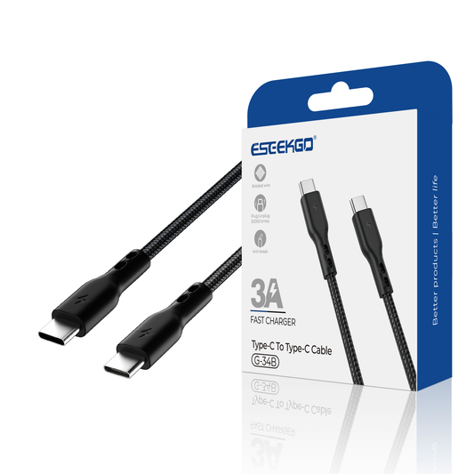 ESEEKGO G-34B Cable de datos USB-C a USB-C trenzado de nailon de 1,2 metros (40/400)