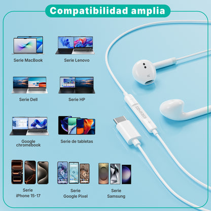 Auricular con cable de música de alta fidelidad tipo C ESEEKO E-10C (40/400)