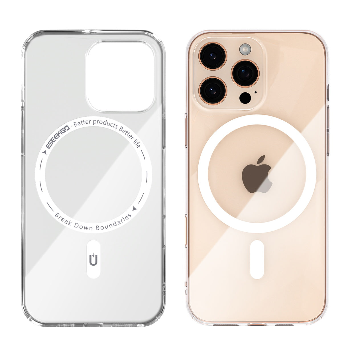 ESEEKGO Funda delgada de PC con MagSafe, siempre transparente garantizada