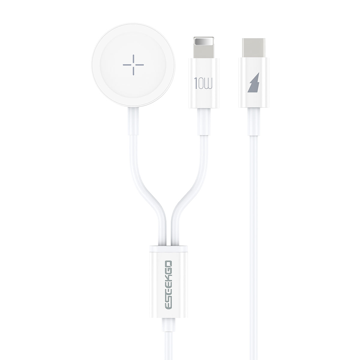 ESEEKGO AW-21L carga inalámbrica rápida para Apple Watch y cable de carga tipo C a 8 pines (16/160)
