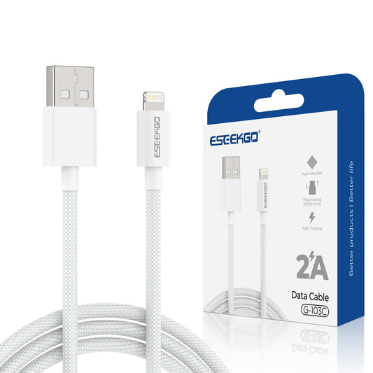 ESEEKGO G-103C Cable de datos USB a 8 pines trenzado de nailon de 1,2 m (40/400)
