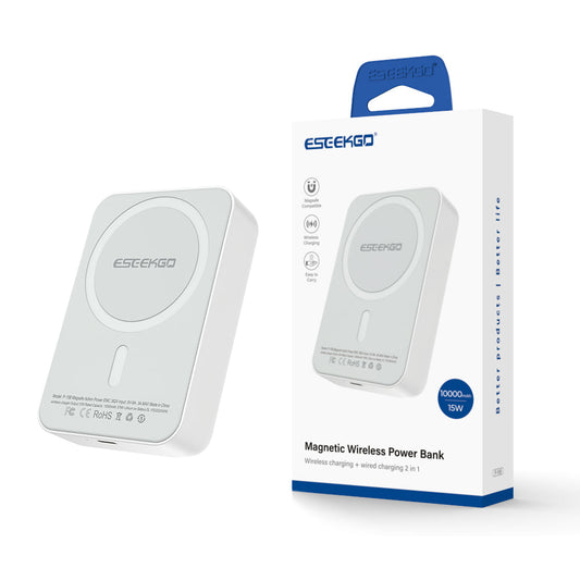 ESEEKGO P-15B Power Bank inalámbrico de 10000mAh y 15W Cable de carga USB-C a C (10/60)