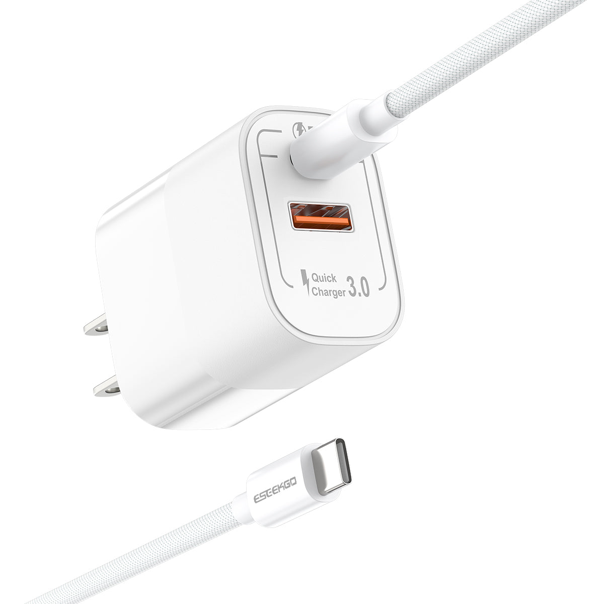 ESEEKGO T-32UC Adaptador de viaje cable de carga rápida tipo C a tipo C (8/80)