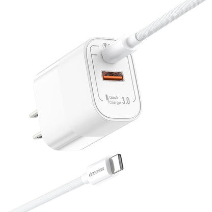 ESEEKGO T-32UC Adaptador de viaje cable de carga rápida tipo C a tipo C (8/80)