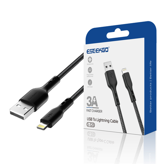 ESEEKGO G-32B Cable de datos USB a 8 pines trenzado de nailon de 1,2 m (40/400)