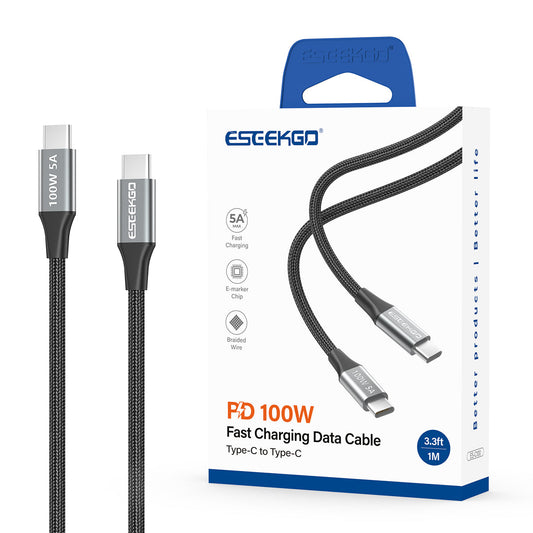 Cable de datos USB-C a USB-C de 100W/5A ESEEKGO ES-C100 de 1 m (14/140)