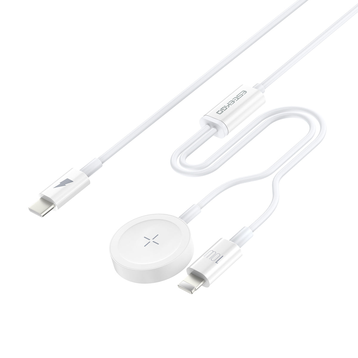ESEEKGO AW-21L carga inalámbrica rápida para Apple Watch y cable de carga tipo C a 8 pines (16/160)