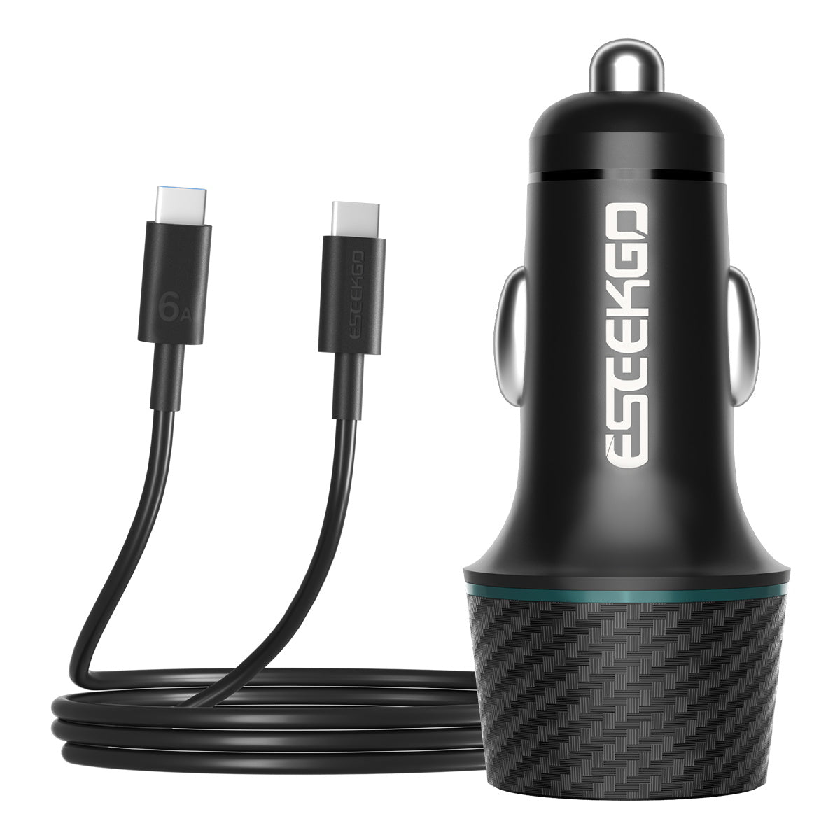 Cargador de coche ESEEKGO CC-52C de 52,5 W con cable de carga tipo C a tipo C (8/80)