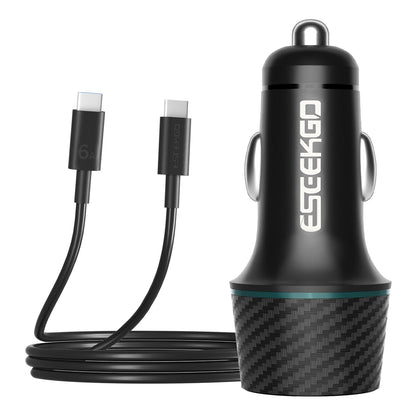 Cargador de coche ESEEKGO CC-52C de 52,5 W con cable de carga tipo C a tipo C (8/80)