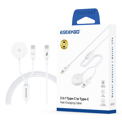 ESEEKGO AW-21C Carga inalámbrica rápida para Apple Watch y cable de carga tipo C a tipo C (16/160)