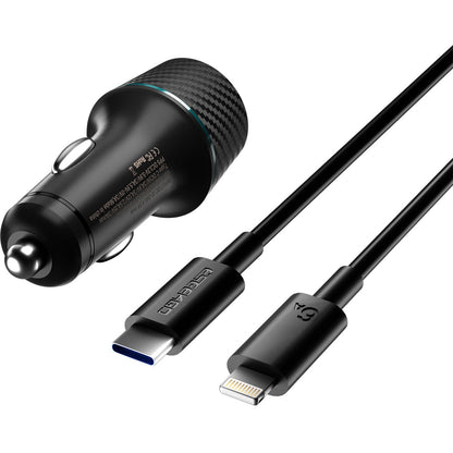 ESEEKGO CC-52L Cargador de coche 52.5W Tipo C a Cable de carga de 8 pines (8/80)