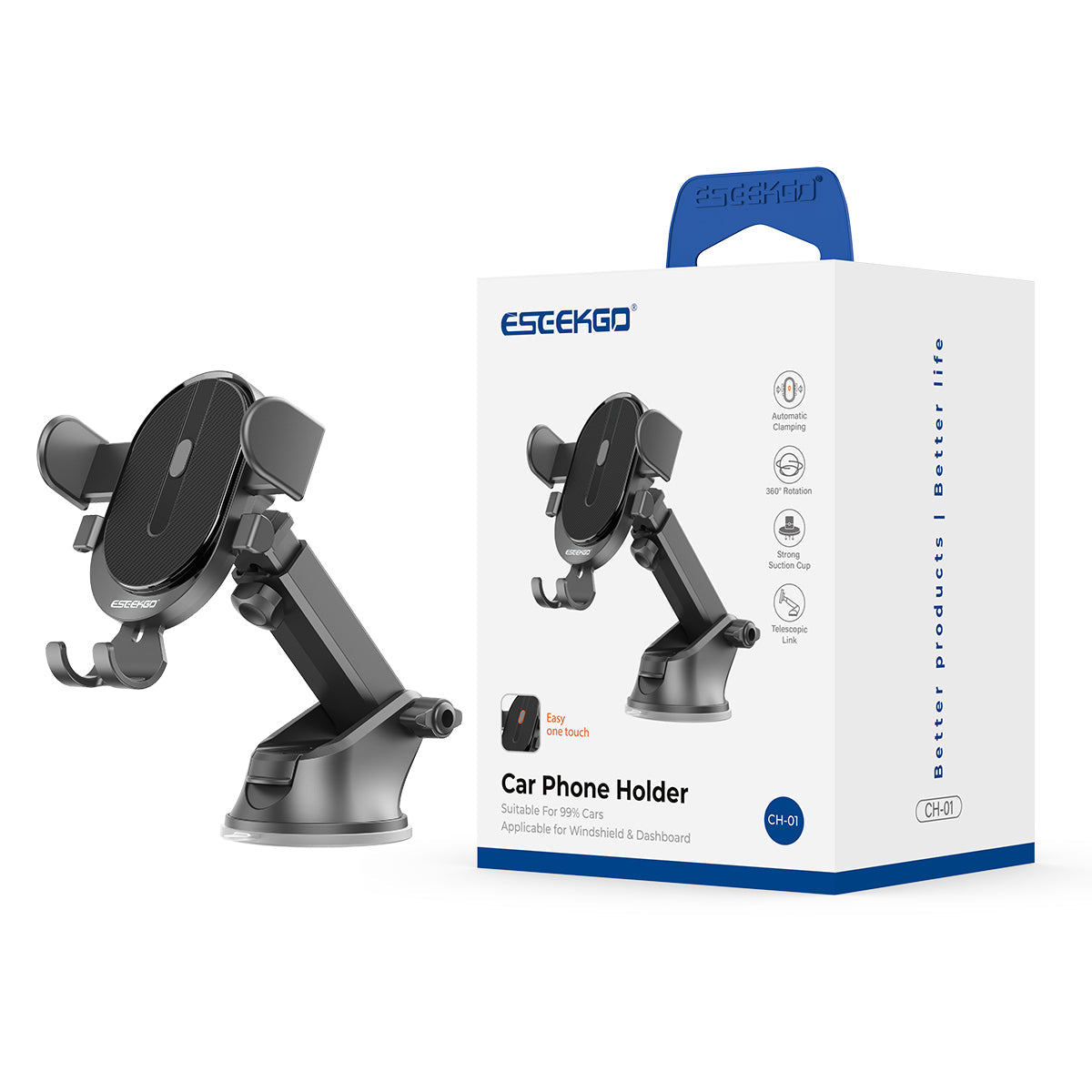ESEEKGO CH-01 Soporte para coche de fácil un toque (48)