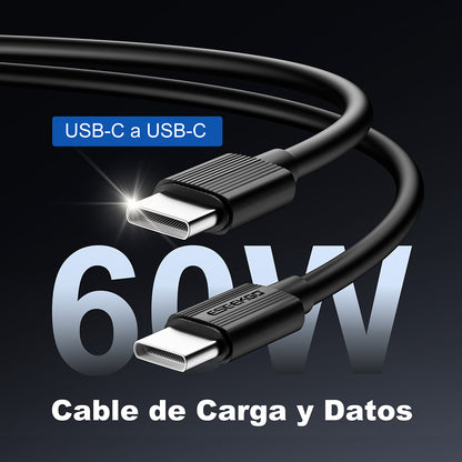 ESEEKGO G-01AB 3.0A 1M/3.3FT Cable de Carga y Datos Tipo-C a Tipo-C (40/400)