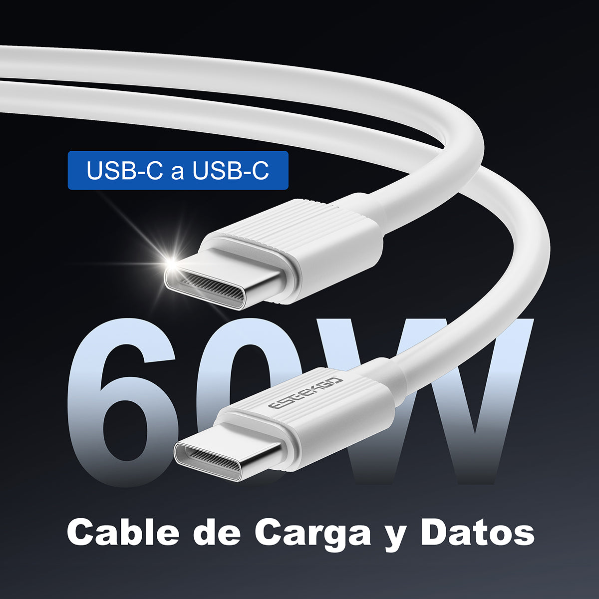 ESEEKGO G-01AW Cable de carga y datos de Tipo-C a Tipo-C de 3.0A y 1M/3.3FT (40/400)