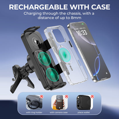ESEEKGO CH-08 Soporte de carga inalámbrica giratorio para coche con pantalla plegable (10/20)