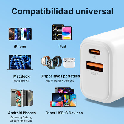 ESEEKGO T-35W QC3.0 3.0A 38W QC3.0 USB A+Tipo C Adaptador de viaje (15/150)