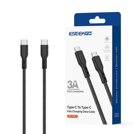 ESEEKGO G-3CC Cable de Datos Tipo C a Tipo C Trenzado de Nylon de 3 Metros (15/150)