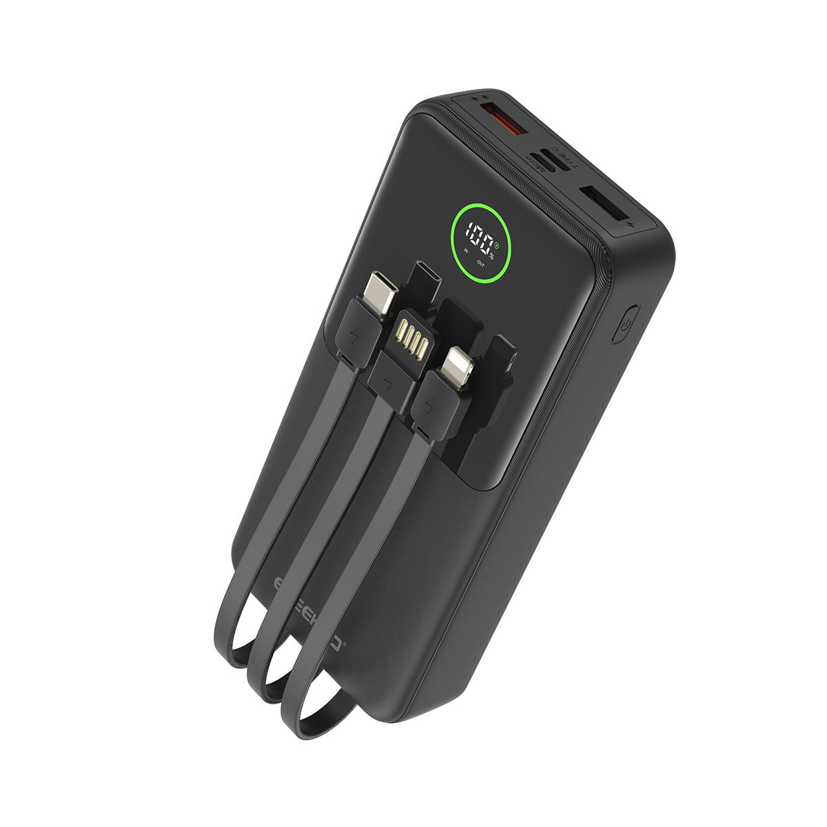 Batería externa ESEEKGO P-21B de 22,5 W y 20000 mAh con 3 cables integrados (6/36)