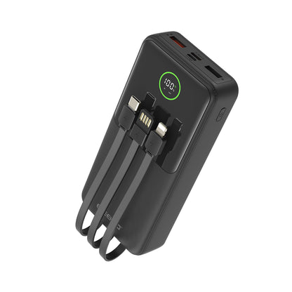 Batería externa ESEEKGO P-21B de 22,5 W y 20000 mAh con 3 cables integrados (6/36)