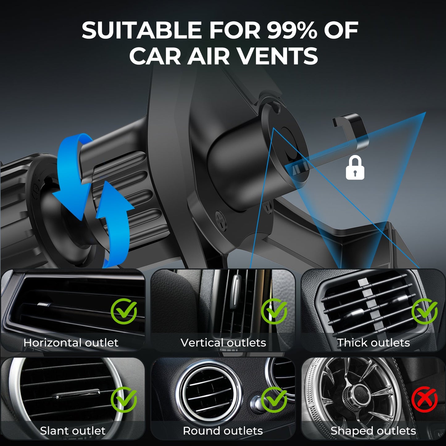 ESEEKGO CH-08 Soporte de carga inalámbrica giratorio para coche con pantalla plegable (10/20)