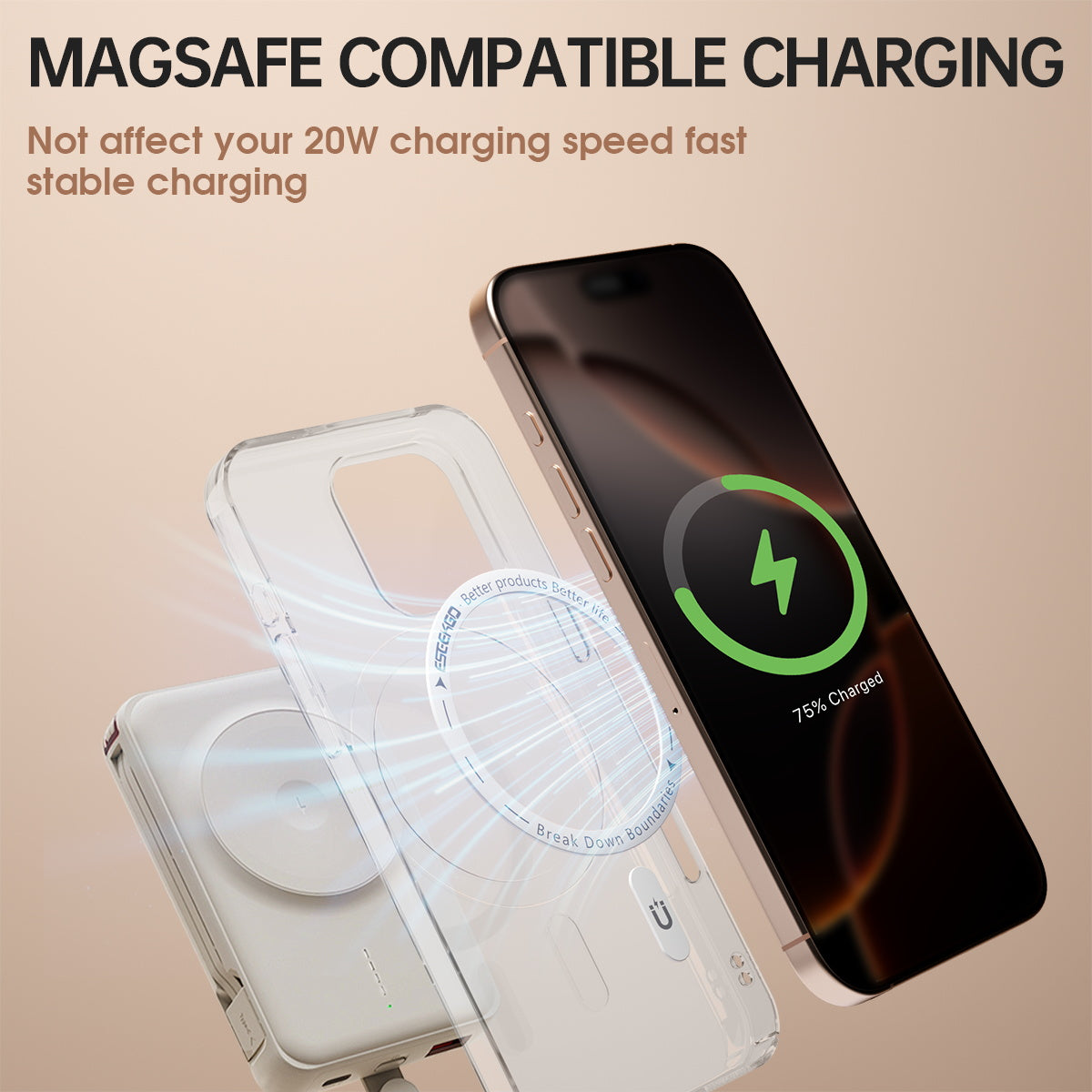 ESEEKGO Funda delgada de PC con MagSafe, siempre transparente garantizada