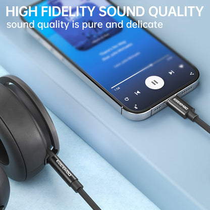 ESEEKGO AX-02 Cable de Audio de Nylon Trenzado de 1.2 m (4 pies) de 8 PINES a 3.5mm (40/400)