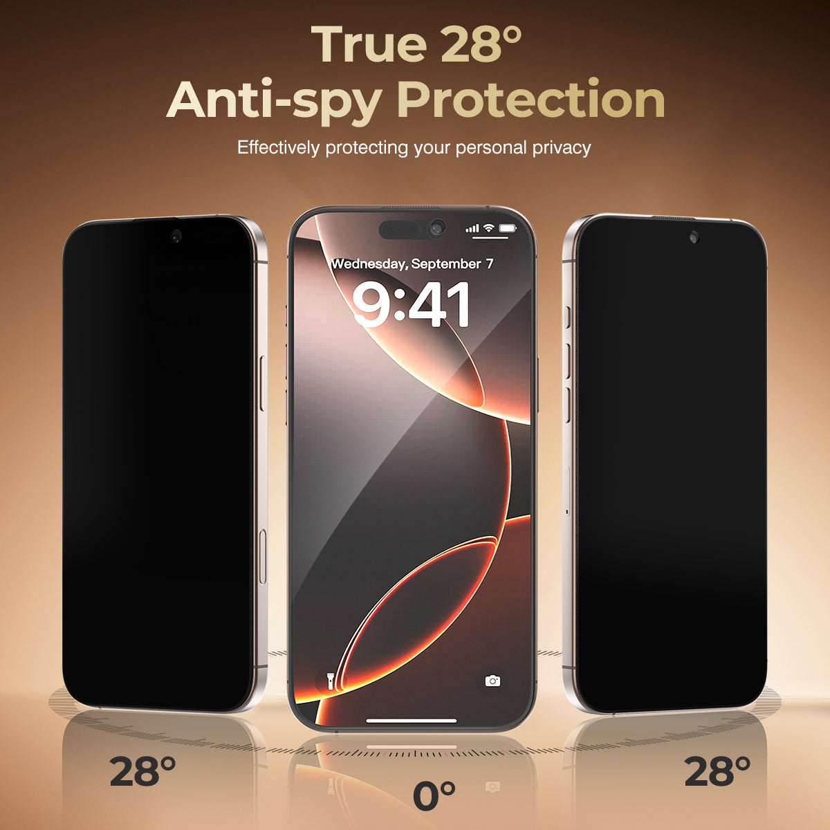 ESEEKGO TGP-03 Protector de pantalla de privacidad de cobertura total de vidrio templado Antiespía (50/400)