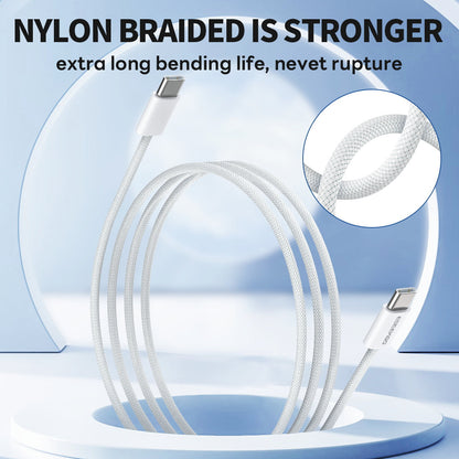 ESEEKGO G-111C Cable de Datos de Nylon Trenzado Tipo C a Tipo C de 4 Pies (40/400)