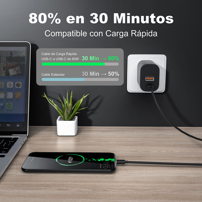 ESEEKGO G-01AB 3.0A 1M/3.3FT Cable de Carga y Datos Tipo-C a Tipo-C (40/400)