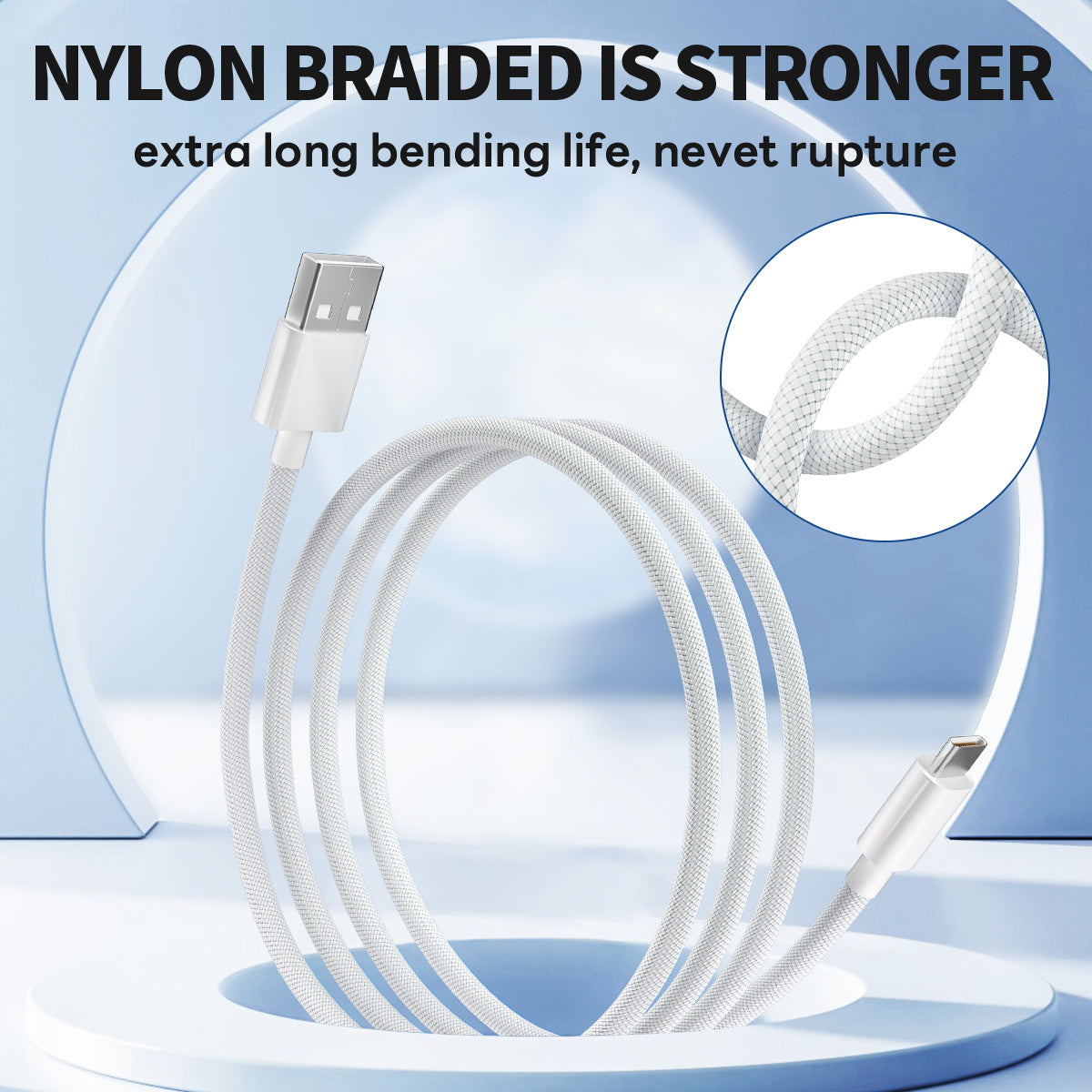 ESEEKGO G-102C Cable de datos USB a tipo C trenzado de nailon de 1,2 m (40/400)