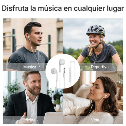Auriculares con cable ESEEKGO E-10M de 3,5 mm Hi-Fi para música (40/400)