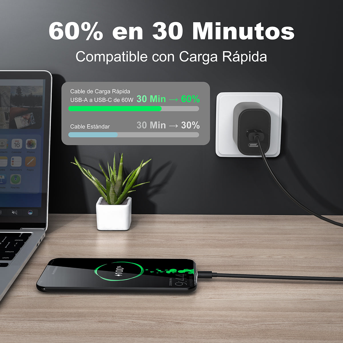 ESEEKGO G-02AB Cable de carga y datos USB a Tipo-C de 3.0A y 1M/3.3FT (40/400)