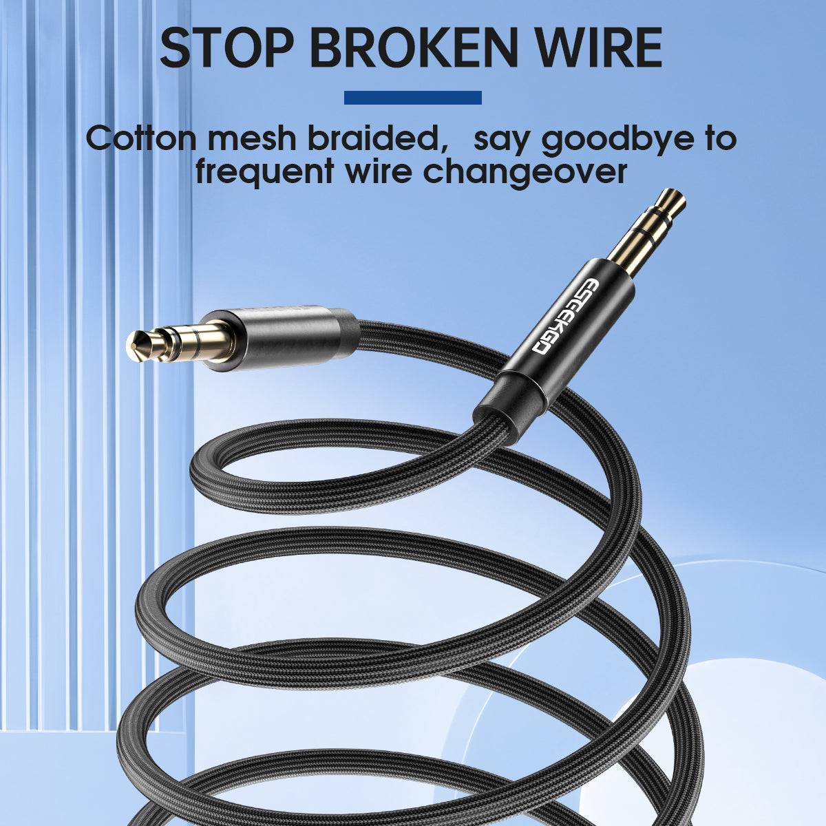 ESEEKGO AX-03 Cable de audio de 3,5 mm a 3,5 mm trenzado de nailon de 1,2 m (40/400)