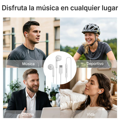 Auricular con cable de música de alta fidelidad tipo C ESEEKO E-10C (40/400)