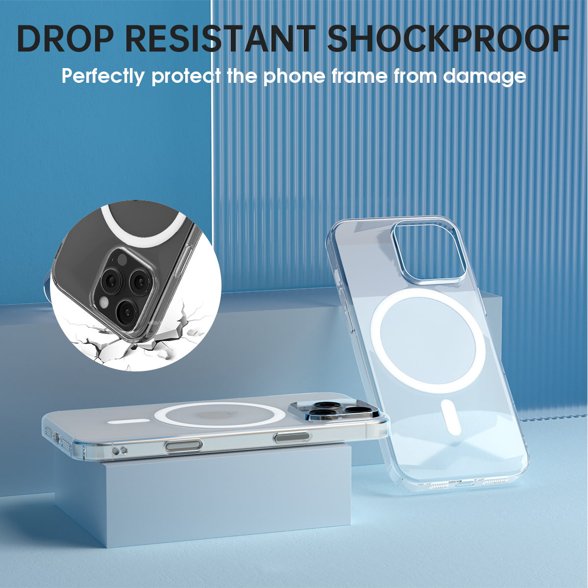 ESEEKGO Funda delgada de PC con MagSafe, siempre transparente garantizada