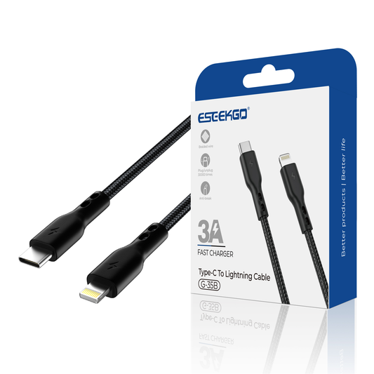 ESEEKGO G-35B Cable de Datos Trenzado de Nylon Tipo C a 8 Pines de 1.2 m (40/400)