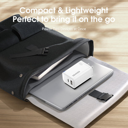 Cargador de viaje ESEEKGO T-45UB QC3.0 GaN PD45W con doble puerto (10/100)