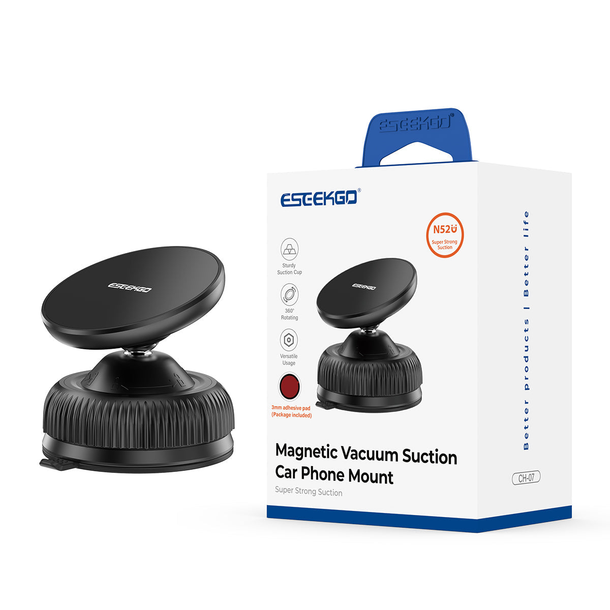 ESEEKGO CH-07 Soporte de teléfono para coche con ventosa (12/48)