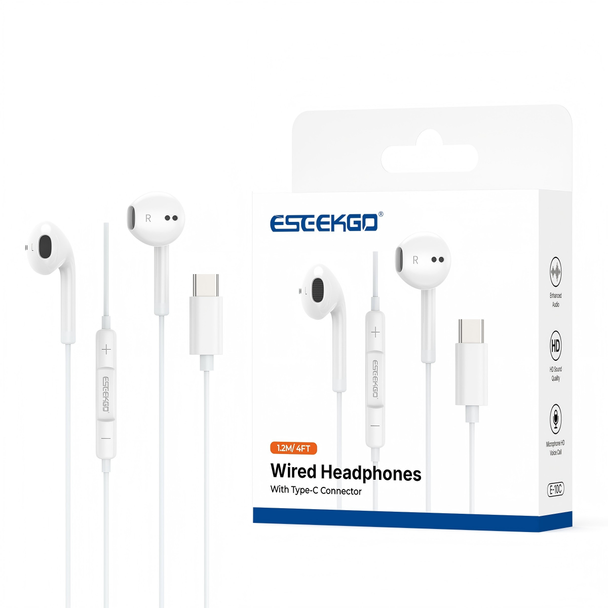 Auricular con cable de música de alta fidelidad tipo C ESEEKO E-10C (40/400)