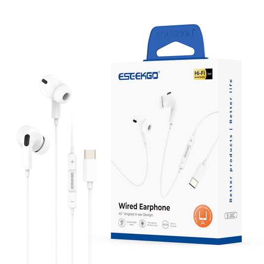 Auriculares con cable intrauditivos tipo C ESEEKGO E-30C (10/100)