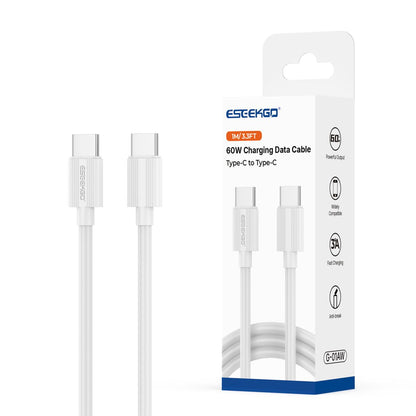 ESEEKGO G-01AW Cable de carga y datos de Tipo-C a Tipo-C de 3.0A y 1M/3.3FT (40/400)