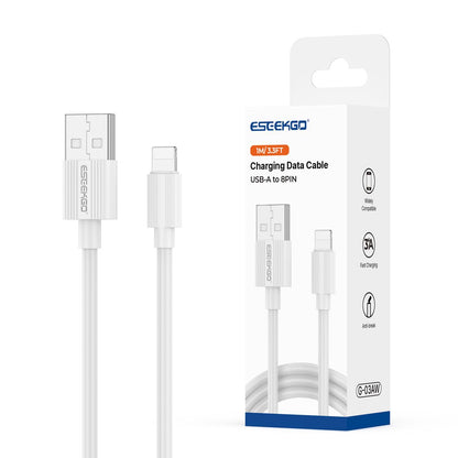 ESEEKGO G-03AW 3.0A 1M/3.3FT Cable de Carga de Datos USB a 8 PINES (40/400)