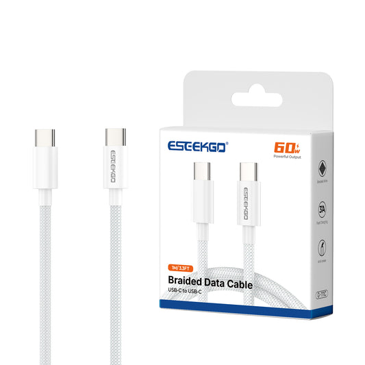 ESEEKGO G-111C Cable de Datos de Nylon Trenzado Tipo C a Tipo C de 4 Pies (40/400)