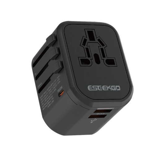 ESEEKGO JY-303S-PD Adaptador de viaje internacional PD20W+QC3.0 (EE. UU./Reino Unido/Australia/UE)